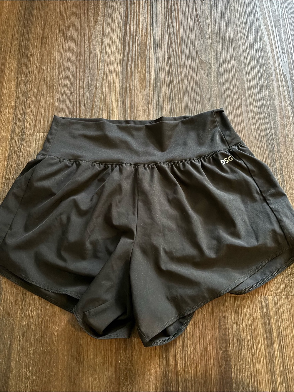 DSG Black High-Waist Run Shorts with Built-In Liner